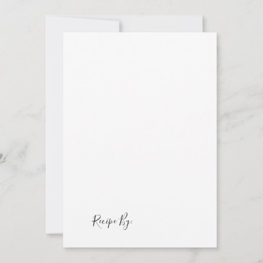 White & Black Recipe Card Digital Download 招待状 (裏面)