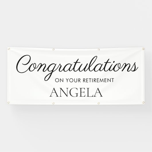 White Black Retirement Congratulations 横断幕 (横)