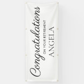 White Black Retirement Congratulations 横断幕 (縦)