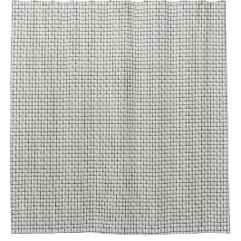 White & Black scandinavian checks  シャワーカーテン