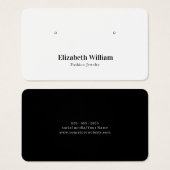 White Black Simple Elegant Earring Display Card (正面&裏面)