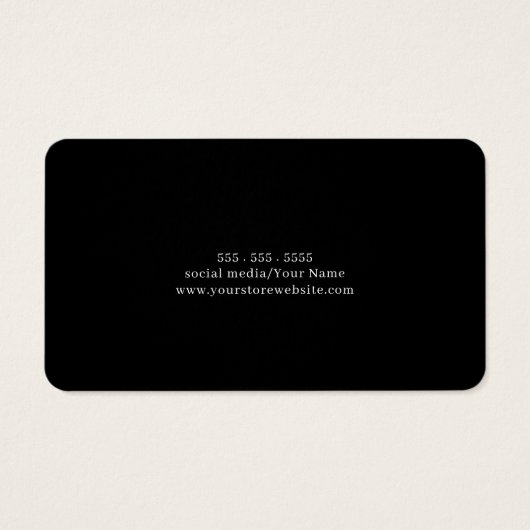 White Black Simple Elegant Earring Display Card (裏面)