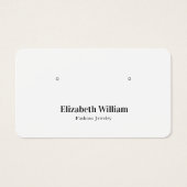 White Black Simple Elegant Earring Display Card (正面)