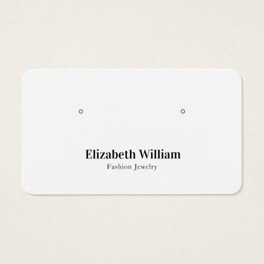 White Black Simple Elegant Earring Display Card (正面)