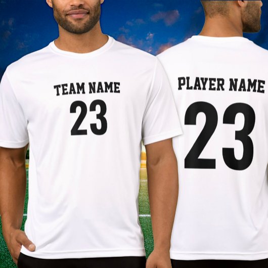 White Black Sports Team Jersey Number Tシャツ