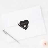 White Black Wavy Rose Gold with Hearts Thank You ハートシール (封筒)