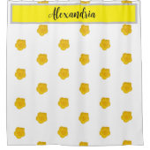 White & Black With Yellow Wildflower Photo シャワーカーテン (正面)