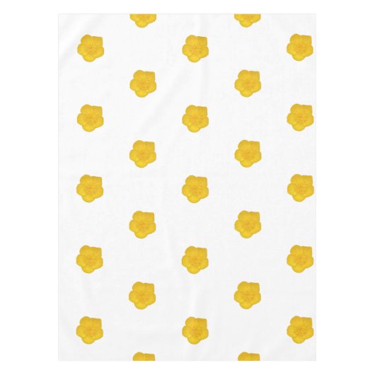 White & Black With Yellow Wildflower Photo テーブルクロス (正面)