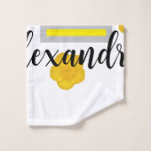 White & Black With Yellow Wildflower Photo バスタオルセット (ウォッシュタオル)