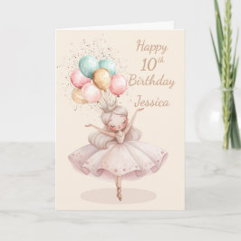 White, Blonde Ballerina 10th Birthday Card* カード