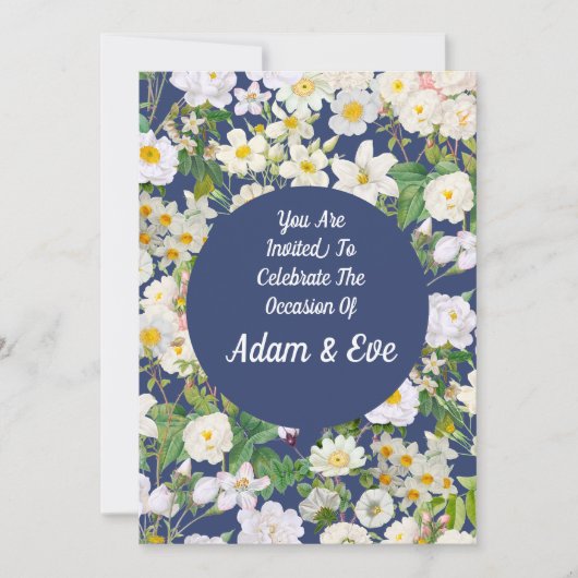 White Bloom Wedding Invitation  招待状 (正面)