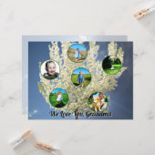 White Blossoming Tree Six Photos Love You Grandma カード (正面/裏面インサイチュ)