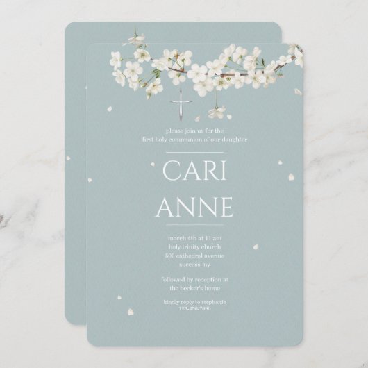 White Blossoms Religious 招待状 (正面/裏面)