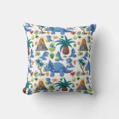 White, Blue, and Green Dinosaur Pillow クッション (正面)
