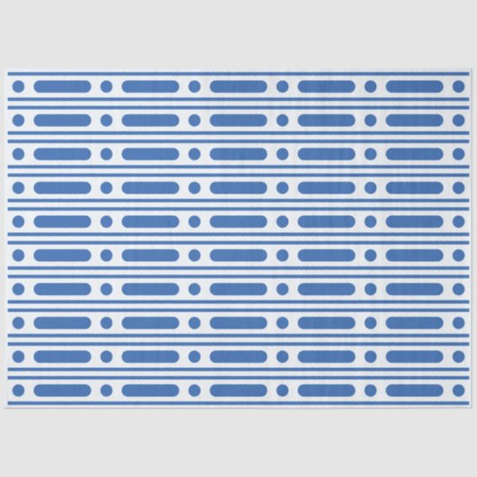 White Blue Bone Inlay Dots Border Decoupage Paper 薄葉紙 (正面)