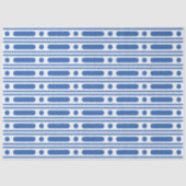 White Blue Bone Inlay Dots Border Decoupage Paper 薄葉紙 (正面)