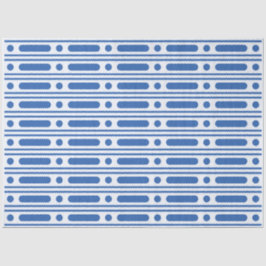 White Blue Bone Inlay Dots Border Decoupage Paper 薄葉紙