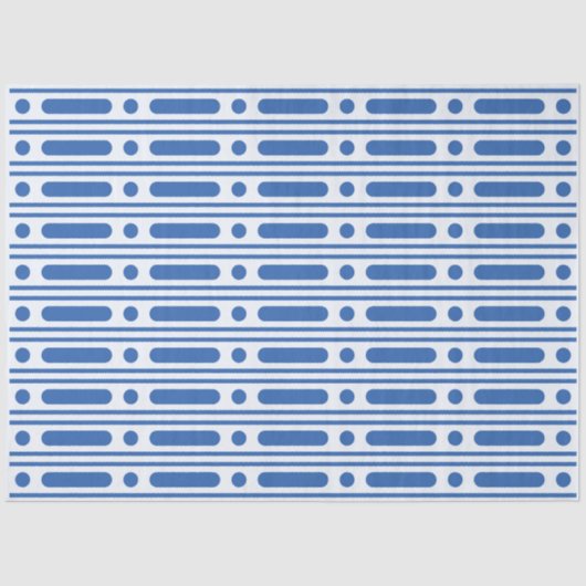 White Blue Bone Inlay Dots Border Decoupage Paper 薄葉紙 (正面)