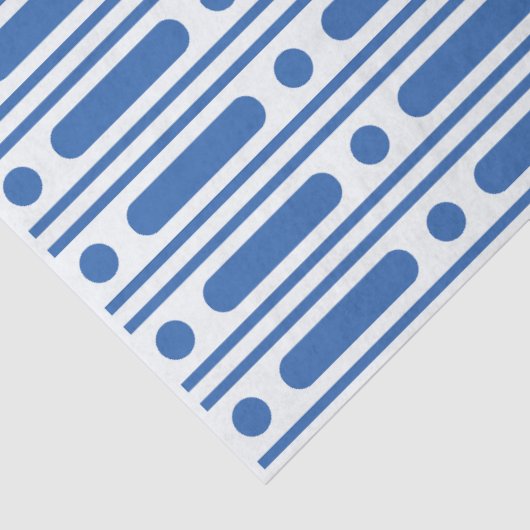 White Blue Bone Inlay Dots Border Decoupage Paper 薄葉紙 (詳細)