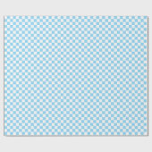 White & Blue Checkerboard Wrapping Paper Roll ラッピングペーパー (フラット)
