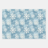 White Blue Christmas Winter Snowflakes ラッピングペーパーシート (正面2)