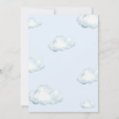 White Blue Cloud Nine Baby Shower Party 招待状 (裏面)
