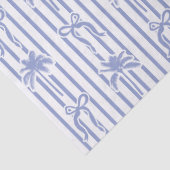 White Blue Coastal Palm Trees Bows Stripes Pattern 薄葉紙 (詳細)