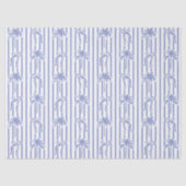 White Blue Coastal Palm Trees Bows Stripes Pattern 薄葉紙 (正面)