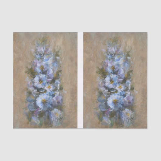 White /Blue Daises DBL 薄葉紙 (正面)