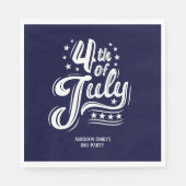 White &Blue Fireworks BBQ Party スタンダードランチョンナプキン (正面)