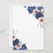 white blue floral geometric wedding invitation 招待状 (裏面)