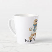 White Blue Gingerbread Man Cookie Christmas  カフェラテマグ (左アングル)