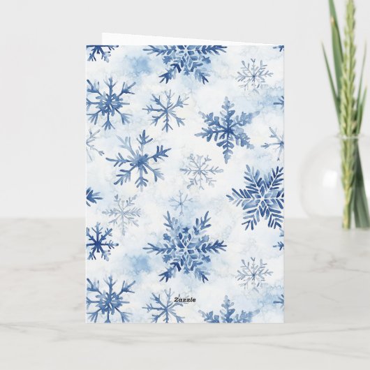 White Blue Gingerbread Man Cookie Christmas  カード (裏面)