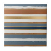 White blue gold and copper horizontal stripes タイル (正面)