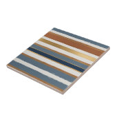 White blue gold and copper horizontal stripes タイル (側面)