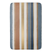 White blue gold and copper horizontal stripes バスマット (正面縦)