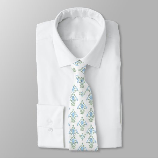 White blue green pattern neck tie ネクタイ (タイ)