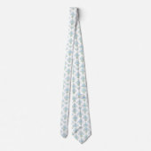 White blue green pattern neck tie ネクタイ (裏面)