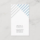 White blue grey stripes minimal modern simple card 名刺 (裏面)