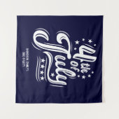 White &Blue independence Day BBQ Party タペストリー (正面(横))