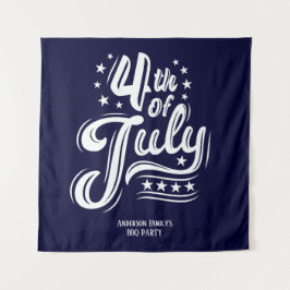 White &Blue independence Day BBQ Party タペストリー