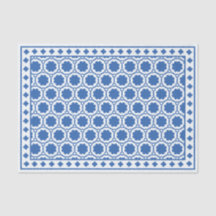 White Blue Modern Bone Inlay Decoupage Paper
