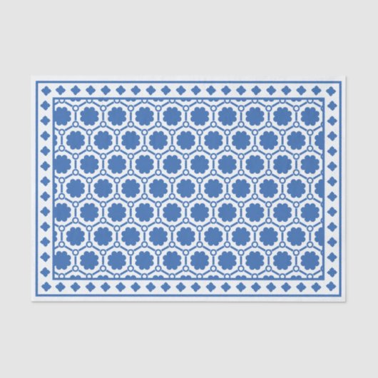 White Blue Modern Bone Inlay Decoupage Paper 薄葉紙 (正面)