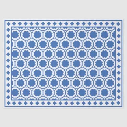 White Blue Modern Bone Inlay Decoupage Paper 薄葉紙 (正面)