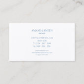 White & Blue Paw Prints Dog Groomer Business Card 名刺 (裏面)