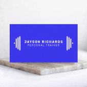 White/Blue Professional Personal Trainer Minimal 名刺