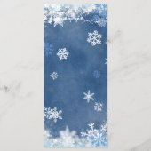 White Blue Snow in Love Snowflake Bridal Shower メニュー (裏面)