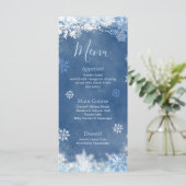 White Blue Snow in Love Snowflake Bridal Shower メニュー (スタンド正面)