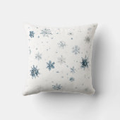 White Blue Snowflakes Christmas Coconut Bow クッション (裏面)