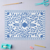 White Blue Traditional Bone Inlay Decoupage Paper 薄葉紙 (クラフト)